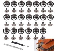 RXKFIGX Rivets Rotatifs D Anneau Boucle Tête Boutons Avec Anneau Métal Tête Ronde Chicago Stud Vis PièCe Bouton Rond De Rivet rivet avec anneau Lot de 24 Rivets à Vis, Rivet de Bouton