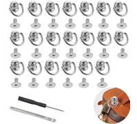 RXKFIGX Rivets Rotatifs D Anneau Boucle Tête Boutons Avec Anneau Métal Tête Ronde Chicago Stud Vis PièCe Bouton Rond De Rivet rivet avec anneau Lot de 24 Rivets à Vis, Rivet de Bouton