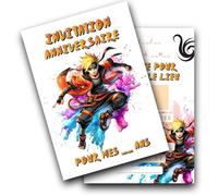 RXLITE KIT créatif Invitations Anniversaire à gratter thème NARUTO :10 Cartes Stickers Dorés Enveloppes Blanches