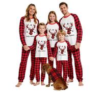 RXLLDOLY Pyjama de Noël Famille, Ensembles de Pyjama Famille,Renne Impirmé Pyjamas de Noel, Automne Hiver de Pyjamas pour Père Mère Enfants BéBé