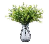 RXMORI 6 Tiges de Romarin Artificielles, 36 Cm, Fleurs de Romarin Artificielles, Herbes Artificielles, 7 Lots de Fausses Herbes D'extérieur, Fausses Branches de Romarin, Plantes de Verdure(Vert)