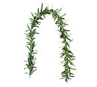 RXMORI Lot de 2 Guirlandes de Feuilles D'olivier Artificielles, 1,85 M, Branches D'oliviers Artificielles à Suspendre, Guirlande de Lierre de Verdure avec Faux Fruits pour Toile de Fond de(#1)