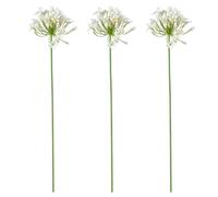 RXMORI Lot de 3 Fleurs de Lys Agapanthe Artificielles avec Longue Tige, 76 Cm, Fausses Fleurs de Lys Africains en Soie, Fausses Fleurs de Printemps pour Arrangement Floral, Fête de Mariage(Blanc)