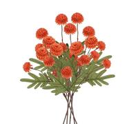 RXMORI Lot de 8 Fausses Fleurs de Kiku, Chrysanthèmes Artificiels, Bouquet de Fleurs en Boule, 50,8 Cm de Long, Mini Fleur de Chrysanthème pour Décoration de Maison, de Fête de (D)
