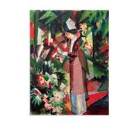 RXNHGJDS August Macke Impression sur Toile Marcher dans des fleurs Art Mural CéLèBre Reproductions de Tableaux Poster Abstraite DéCoration Moderne Salon70x50cm(28x20in) Sans cadre