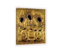 RXNHGJDS Couverture de l'icône de la Sainte Trinité par Andrei Rublev Peinture Reproductions de Tableaux CéLèBres Imprimé sur toile Tableau Religieux Décoration Murale Salon50x40cm(20x16in) Cadre