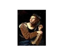 RXNHGJDS Impression sur Toile Artemisia Gentileschi St Catherine d'Alexandrie affiche portrait reproductions de tableaux sur toile pour la décoration de la maison50x40cm(20x16in) Sans cadre