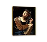 RXNHGJDS Impression sur Toile Artemisia Gentileschi St Catherine d'Alexandrie affiche portrait reproductions de tableaux sur toile pour la décoration de la maison80x60cm(32x24in) Cadre en teck