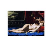 RXNHGJDS Impression sur Toile Artemisia Gentileschi Vénus et Cupidon affiche portrait reproductions de tableaux sur toile pour la décoration de la maison55x40cm(22x16in) poster