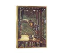 RXNHGJDS Impression sur Toile Decoration Murale Peinture Le chevalier miséricordieux Image sur Toile Reproductions de Tableaux CéLèBres Edward Burne-Jones Poster 85x60cm(33x24in) Cadre doré
