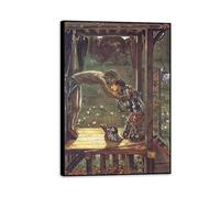 RXNHGJDS Impression sur Toile Decoration Murale Peinture Le chevalier miséricordieux Image sur Toile Reproductions de Tableaux CéLèBres Edward Burne-Jones Poster 100x70cm(33x28in) Cadre noir
