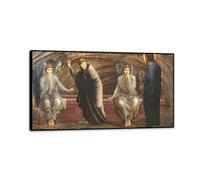 RXNHGJDS Impression sur Toile Decoration Murale Peinture Le matin de la résurrection Image sur Toile Reproductions de Tableaux CéLèBres Edward Burne-Jones Poster 125x70cm(49x28in) Cadre noir