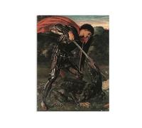RXNHGJDS Impression sur Toile Decoration Murale Peinture Saint George et le dragon Image sur Toile Reproductions de Tableaux CéLèBres Edward Burne-Jones Poster 40x30cm(16x12in) poster