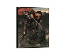 RXNHGJDS Impression sur Toile Decoration Murale Peinture Saint George et le dragon Image sur Toile Reproductions de Tableaux CéLèBres Edward Burne-Jones Poster 40x30cm(16x12in) Cadre noir