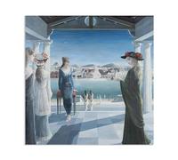 RXNHGJDS Paul Delvaux Impression sur toileTerrasse Tableau Célèbres Peinture à l'huile Affiche Art mural Surréaliste décoration murale salon moderne70x70cm(28x28in) poster