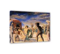 RXNHGJDS Reproductions de Tableaux CéLèBres Paul Delvaux Les courtisanes Poster sur toile Affiche SurréAliste Tableau Murale Decoration Salon40x30cm(16x12in) Cadre