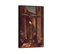 RXNHGJDS Reproductions de Tableaux CéLèBres Remedios Varo Images sur Toile Garçon et papillon Poster SurréAlisme Peinture sur Toile Salon DéCoration Murale70x120cm Cadre noir