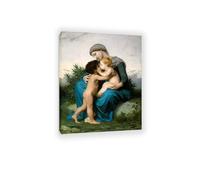 RXNHGJDS Reproductions tableau William-Adolphe Bouguereau sur toile Amour Fraternel poster Art Mural Portrait Élégant décoration murale salon chambre 50x40cm Cadre intérieur