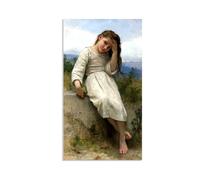 RXNHGJDS Reproductions tableau William-Adolphe Bouguereau sur toile Petit voleur célèbre peinture classique et portrait féminin décoration murale salon chambre 55x30cm Sans cadre