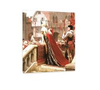 RXNHGJDS Tableau sur Toile Edmund Leighton La voix du peuple Impression sur toile Reproduction d'Art Victorienne et Romantique Décoration pour Salon Bureau60x50cm(24x20in) Cadre intérieur