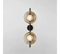 RXPVUXE Applique Murale Art Design Minimaliste 65cm LED Longue Applique Murale avec Abat-Jour Rond en Verre Clair, 10W Intérieur Créatif Applique Murale 3000K Chambre Salon Couloir Décor Luminaire