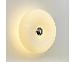 RXPVUXE Applique murale Donuts 24 W ronde LED lampe murale en verre blanc lait luminaire mural, appliques murales circulaires nordiques modernes Dia-28 cm pour chambre à coucher, salle à manger, salon