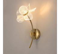 RXPVUXE Applique Murale Fleur en Laiton Brossé Or Moderne LED Appliques Murales, Décoration d'intérieur Art Applique Murale Câblé Éclairage de Ferme pour Salon Couloir Chevet (6000K+4000K+3000K)