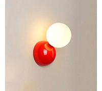 RXPVUXE Applique murale Globe Applique murale Art déco moderne Mini veilleuse d'intérieur avec base épaissie, luminaire mural G4 en acrylique blanc lait pour chambre à coucher, salon, couloir, escalie
