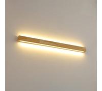 RXPVUXE Applique murale linéaire en bois longue applique murale à LED lampe de vanité de salle de bain moderne, luminaire mural en bois haut vers le bas appliques déco de chevet Wabi Sbai pour chambre