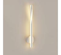 RXPVUXE Applique murale linéaire LED moderne en spirale en aluminium, 15,7"/31,4", longue applique murale minimaliste, noir/blanc, luminaire décoratif d'intérieur pour salon, couloir, salle de bain, 1