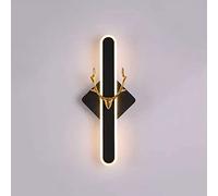 RXPVUXE Applique Murale Longue Moderne Applique Murale LED Noire Applique Murale Créative De Bois De Cerf, Éclairage De Rondelle De Mur De Bande Acrylique Câblé Intérieur Pour Chambre Chevet Couloir S