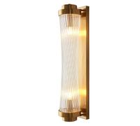 RXPVUXE Applique Murale Moderne avec Tige en Verre Transparent, Applique Murale de Salle de Bain dorée à 2 lumières, élégante Applique cylindrique, luminaire Mural câblé pour Chambre, Salon, Couloir