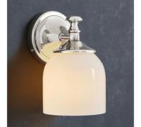 RXPVUXE Applique Murale Moderne en Fer câblé avec Abat-Jour en Verre Blanc Lait, luminaire de Salle de Bain Vintage sur Miroir, luminaire de décoration d'intérieur de Ferme E27 pour Couloir