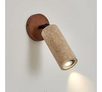RXPVUXE Applique Murale Moderne en travertin Jaune Wabi Sabi en Bois LED, Mini plafonnier de Couloir, Lampe de Lecture de Chevet réglable, 5 W, Style Japonais, décoration en Bois de Noyer