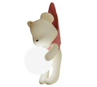 RXPVUXE Applique murale moderne pour chambre d'enfant, applique murale ours de dessin animé avec abat-jour en verre, lampe murale créative en résine rose/jaune, luminaire décoratif pour chambre de gar