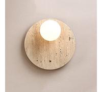 RXPVUXE Applique Murale Vintage en travertin Jaune avec Interrupteur à Bouton, 1 Paquet G9 Globe Glass Decor Applique Murale pour Chambre à Coucher, Couloir, Couloir