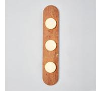 RXPVUXE Appliques murales en marbre naturel, luminaires de salle de bain à 3 lumières, lampe murale en pierre de style nordique avec abat-jour en verre, luminaire mural moderne câblé(F)