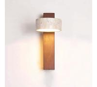 RXPVUXE Lampe de lecture de chevet rotative à 180°, lampe de lecture murale en bois, applique murale rectangulaire en bois à LED, abat-jour en acrylique, applique murale cylindrique réglable en traver