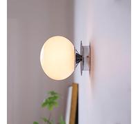 RXPVUXE Nordique Globe Applique Murale En Verre Or/Chrome Moderne Applique Base En Forme De Fleur Rose/Crème/Abat-jour Blanc, Applique Murale Intérieure En Métal Câblé Pour Chambre Salon Salle À Mange