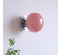 RXPVUXE Nordique Globe Applique Murale En Verre Or/Chrome Moderne Applique Base En Forme De Fleur Rose/Crème/Abat-jour Blanc, Applique Murale Intérieure En Métal Câblé Pour Chambre Salon Salle À Mange