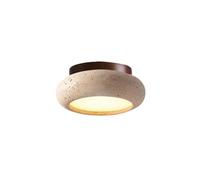 RXPVUXE Plafonnier en Pierre Wabi-sabi, plafonnier en travertin Jaune de Style Japonais, 10W LED Farmhouse Vintage Près du Plafond luminaires pour Chambre Couloir entrée Cuisine Foyer escalier