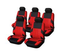 RXRJSU Ensemble Housses Siège Voiture Universelles 5 Pièces Adaptées À La Plupart Voitures avec Protection Style Détaillée Traces Pneus Couverture Siege(5PCS Red)