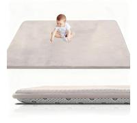 RxueSug Tapis de Jeu pour Enfant Bebe 3cm Tapis de Sol XXL en Mousse Epais Pliable Tapis d'éveil pour Bébé 50 x 80 cm, Tapis de Jeu pour Enfant, Tapis de Sol en Mousse Crème