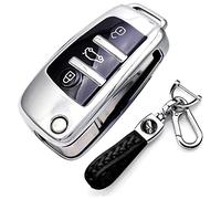 RXXR Coque de clé de voiture compatible avec Audi A1 A3 A4 A6 A8 Quattro Q2 Q3 Q7 S3 S6 RS3 RS6 R8 TT TTS 3 boutons