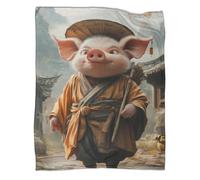 RXYKCUNVT Couverture en Flanelle avec Motif Cochon - Couverture Polaire Moelleuse, Douce Et Chaude - Imprimé Animal 3D - Couverture De Canapé pour Adolescents Et Adultes. 50x60inch(127x152cm)