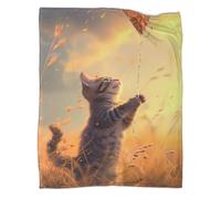 RXYKCUNVT Imprimée 3D Le Chat Couverture Polaire Ultra Douce Flanelle Cute Le Chat Velours Peluche Couverture Couverture De Canapé pour Adolescents Et Adultes 50x60inch(127x152cm)