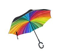 RXYY Parapluie double couche pliable inversé abstrait arc-en-ciel couleur tourbillon imperméable pour protection contre la pluie de voiture, voyage en plein air Hommes femmes