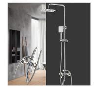 ry 25,4 cm Ch Kit de douche à effet pluie poli Hauteur réglable Robinet mural avec poignée mélangeuse Système de douche de salle de bain de qualité supérieure