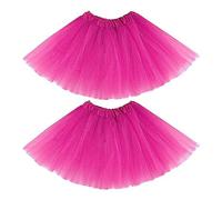RY-EALY Jupe de Ballet Totem Poncho Tulle élastique à 3 étages Costume de fée Princesse de Danse Performance Carnaval Halloween Fête du Nouvel an Robe 2-8 Ans（Rose）