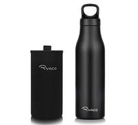 RYACO Bouteille D'eau en Acier Inoxydable, Flacon à Boire à Double Paroi Isolé Sous Vide Sans BPA 600 ml, Gardez 24 Heures au Froid et 12 Heures les Boissons Chaudes